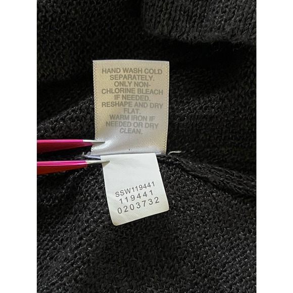 J.Jill Black Linen Blend Open Front Knit Cardigan Blend Pockets Sz XS #4093 - Picture 7 of 11